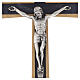 Crucifix in beech with dark insert and silver‑plated metal body, 10 in s2