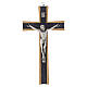 Crucifix hêtre insert foncé corps métal argenté 25 cm s1