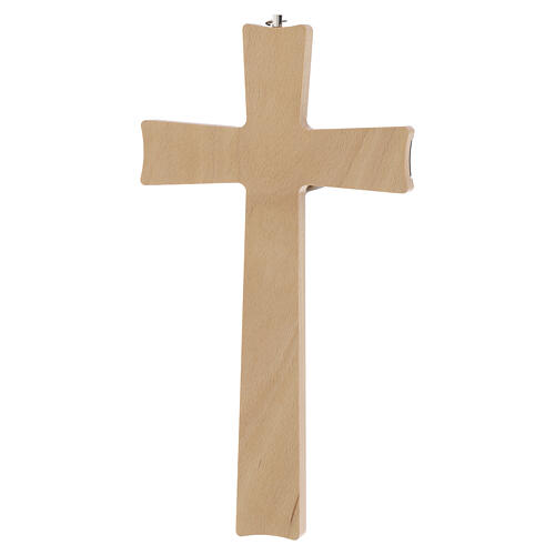 Crucifixo em faia com inserto escuro e corpo metálico prateado 25 cm 4