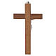 Crocifisso compatto mogano inserti ulivo Cristo metallo 15 cm s4
