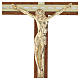 Crucifixo em madeira de mogno com detalhes dourados e Cristo em relevo 25 cm s2