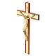 Cruz de parede em mogno com inserções douradas e Cristo dourado 30 cm s3