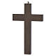 Crucifix bois de charme foncé corps métal argenté 15 cm s4