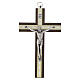 Hornbeam crucifix in dark wood with silvered metal body, 15 cm s1