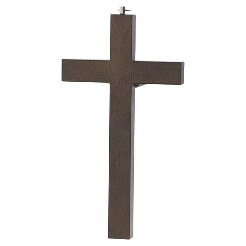 Crocifisso carpino inserti decorativi figura metallo lucido 20 cm 4