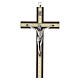 Crucifixo em madeira de carpino com inserções decorativas e figura em metal brilhante 20 cm s1