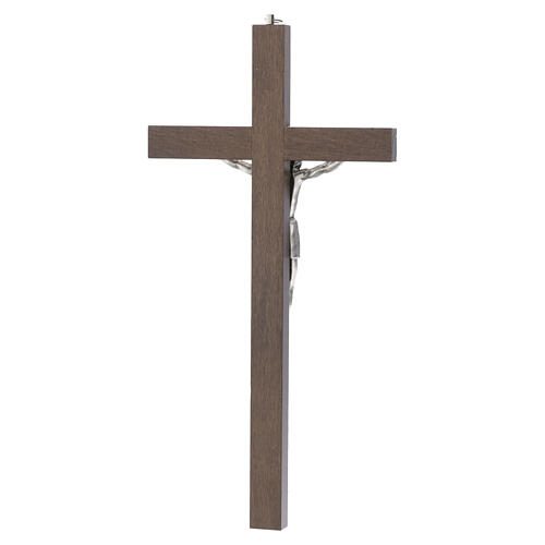 Crucifix charme foncé avec inserts ivoire et corps argenté 30 cm 4