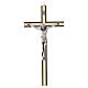 Crucifix charme foncé avec inserts ivoire et corps argenté 30 cm s1
