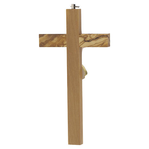 Crucifijo 17 cm madera olivo cuerpo resina colorida 4