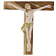 Crucifijo 17 cm madera olivo cuerpo resina colorida s2