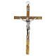 Crocifisso legno ulivo corpo argentato 16 cm s1
