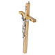 Polished olive wood crucifix with silvered metal Christ 20 cm s3