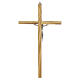Crucifixo de parede em oliveira natural Cristo prateado 25 cm s4