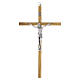 Olive wood wall crucifix with silver metal Christ, 25 cm s1