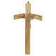 Crucifix bois d'olivier bras incurvé corps métal argenté 17 cm s4