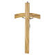 Olivewood crucifix, 10 in, metal body of Christ, arched crossbar s4