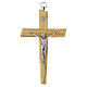 Crucifix en bois d'olivier, corps en métal argenté, 13 cm s1