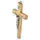 Crucifix en bois d'olivier, corps en métal argenté, 13 cm s3