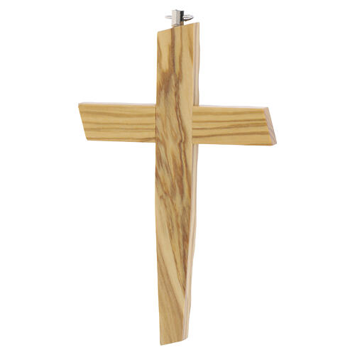 Crucifixo madeira oliveira corpo prateado 13 cm 4
