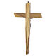 Olivewood crucifix, 8 in, silver-plated metal body of Christ s4