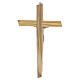 Olivewood wall crucifix, silvered metal body of Christ, 10 in s4