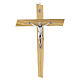Crucifix bois olivier corps argenté 35 cm s1