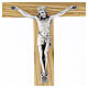 Crucifixo em madeira de oliveira com corpo prateado de 35 cm s2