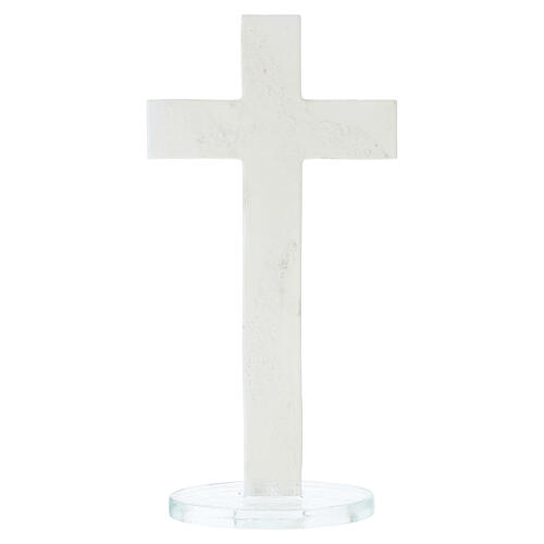 Murano glass cross, gold decorations and integrated base, 8x4 in 4