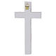 Cruz de resina efecto madera viva blanca cuerpo plata lúcida 16x8 cm s3