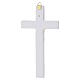 Crucifijo efecto madera blanca cuerpo dorado 21x10 cm resina s3