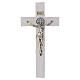 St Benedict Cross in white resin with silver-finished corpus, 16x8 cm s1