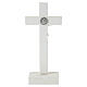 Crucifijo San Benito de mesa resina blanca efecto madera 18x10 cm s4