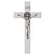 Croix de Saint Benoît en résine blanche finitions argentées 21x10 cm s1