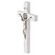 St Benedict Cross in White Resin with Polished Silver Finishes, 21x10 cm s2