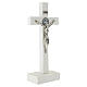 Crucifijo de mesa resina blanca 23x10 cm San Benito s2