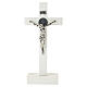 Saint Benedict table crucifix in white resin, 25x10 cm s1