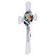 White Multicolor Murano glass cross silver body, 33x20 cm s2