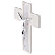 Wall crucifix in resin and Murano glass with white wood-effect, 13.5x10 cm s2
