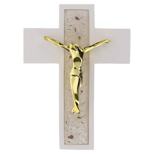 Crocifisso parete in vetro di Murano dettagli dorati 13,5x10 cm 1
