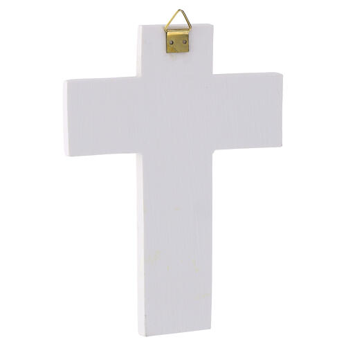 Crucifixo de parede em vidro de Murano com detalhes dourados 13,5x10 cm 3