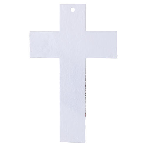 Murano glass cross with pink inserts, 10x6 in 3