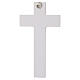 White wall cross with silver border and matte body of Christ, 10x6 in s3