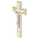 Croix murale blanche insertions dorées corps résine mate 25x15 cm s2