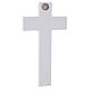 Crocifisso parete bianco inserti dorati corpo resina opaca 25x15 cm s3