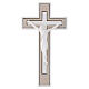 Crucifix mural taupe avec Christ blanc mat 25x15 cm s1