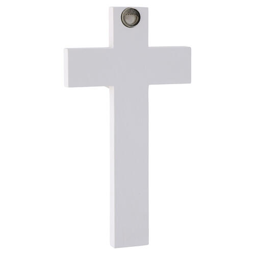 Cruz de parede cinza-acastanhada com Cristo branco opaco 25x15 cm 3