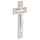 Cruz de parede cinza-acastanhada com Cristo branco opaco 25x15 cm s2