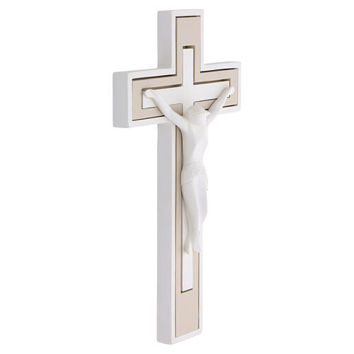 Dove Gray Wall Crucifix with Matte White Christ, 25.5 x 14.5 cm 2