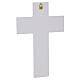 Cruz blanca efecto madera vidrio de Murano rosa Cristo plateado 25x15 cm s3