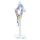 Tabletop cross with heart in artistic glass and chromed Christ, 22x12 cm s3